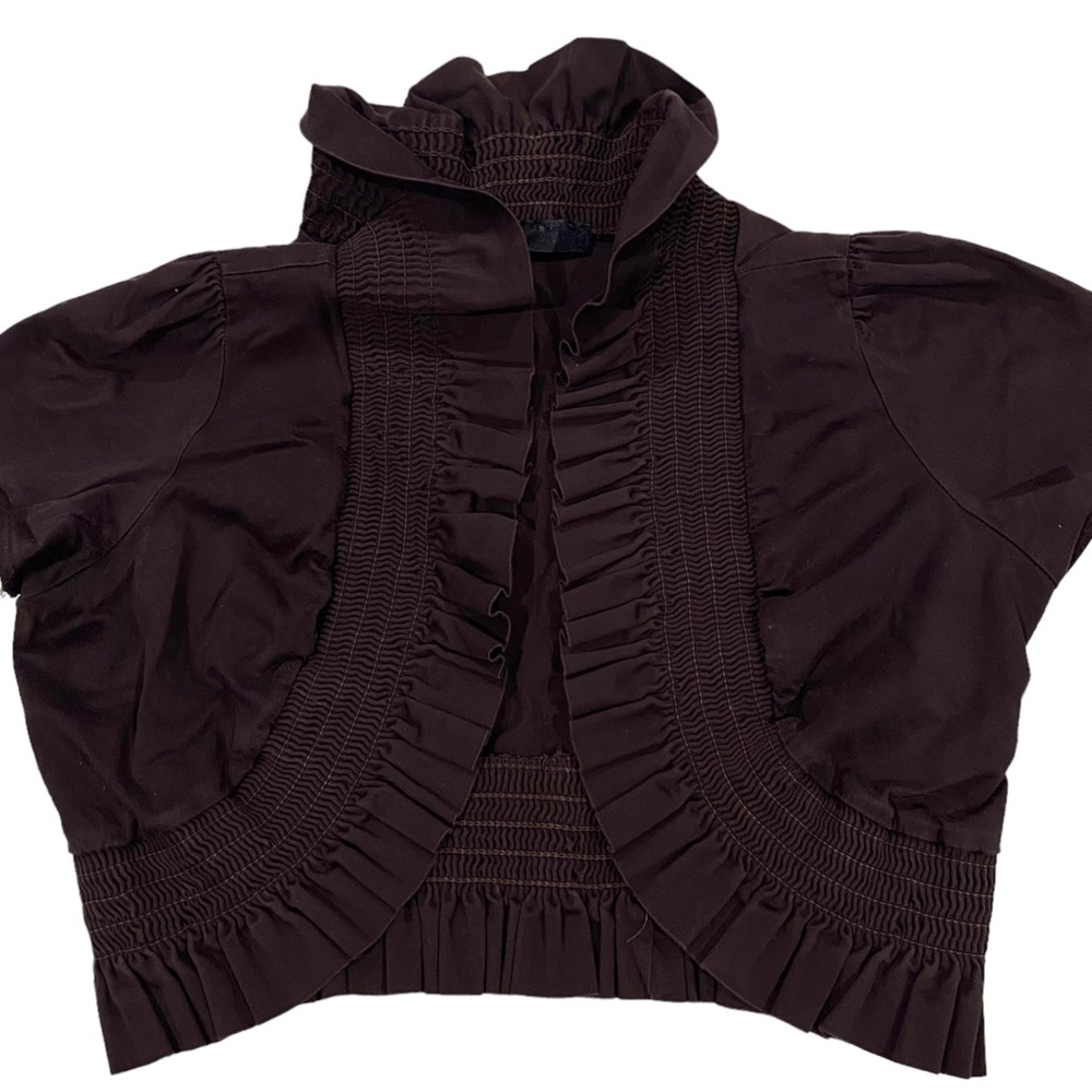 Y2K vampire vibes fairy coquette puffy ruffle jacket crop top ✶ ⋆.✧̣̇˚.☆  (173)